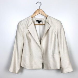 Ann Taylor Cream & Gold Motto  Blazer Jacket 8P